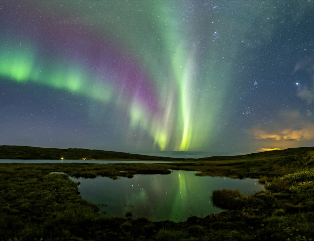 Northern Lights Reflection by Bragi Kort — canvas wall art