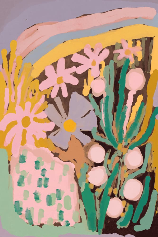 Floral Harmony Burst by Treechild — canvas wall art