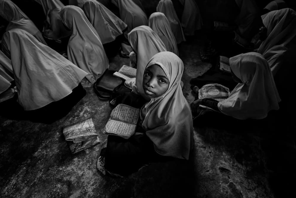 Young Muslim Girl Studying by Haitham AL Farsi — canvas wall art