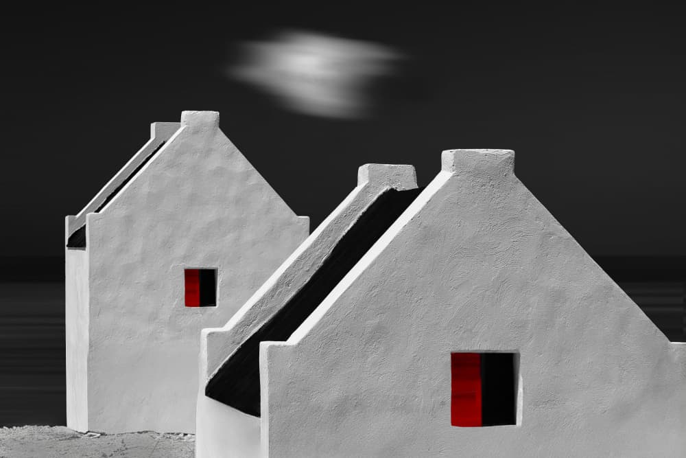 White Houses Red Windows by Hans-Wolfgang Hawerkamp — canvas wall art