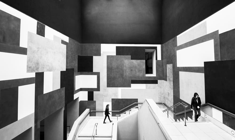 Geometric Staircase Walk by Maurits De Groen — canvas wall art