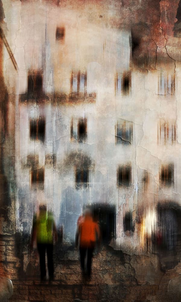 Textured City Figures by Raffaele Corte — canvas wall art