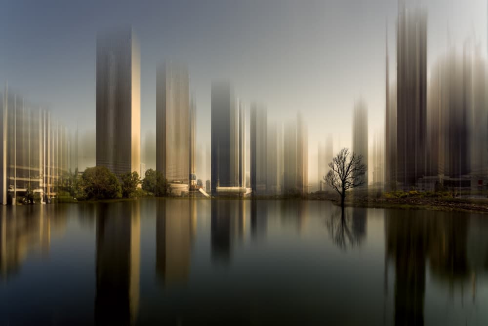 Abstract City Reflections by Gabrielle Halperin — canvas wall art