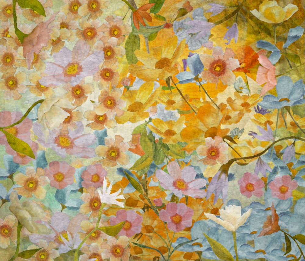 Vibrant Floral Garden by Angeles M. Pomata — canvas wall art