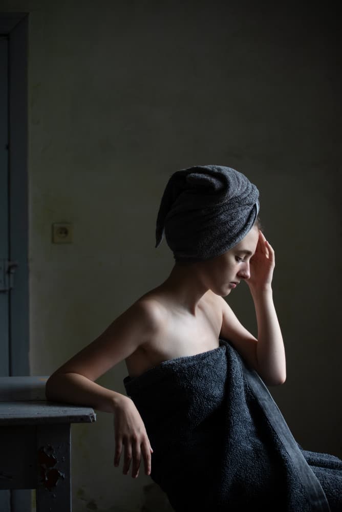 Pensive Young Woman by Małgorzata Masarz — canvas wall art