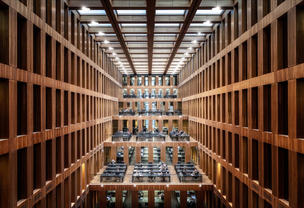 Modern Library Study Levels by fotomarion — canvas wall art