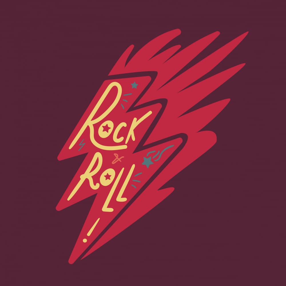 Rock Roll Lightning Bolt by Marika Barsrsind — canvas wall art
