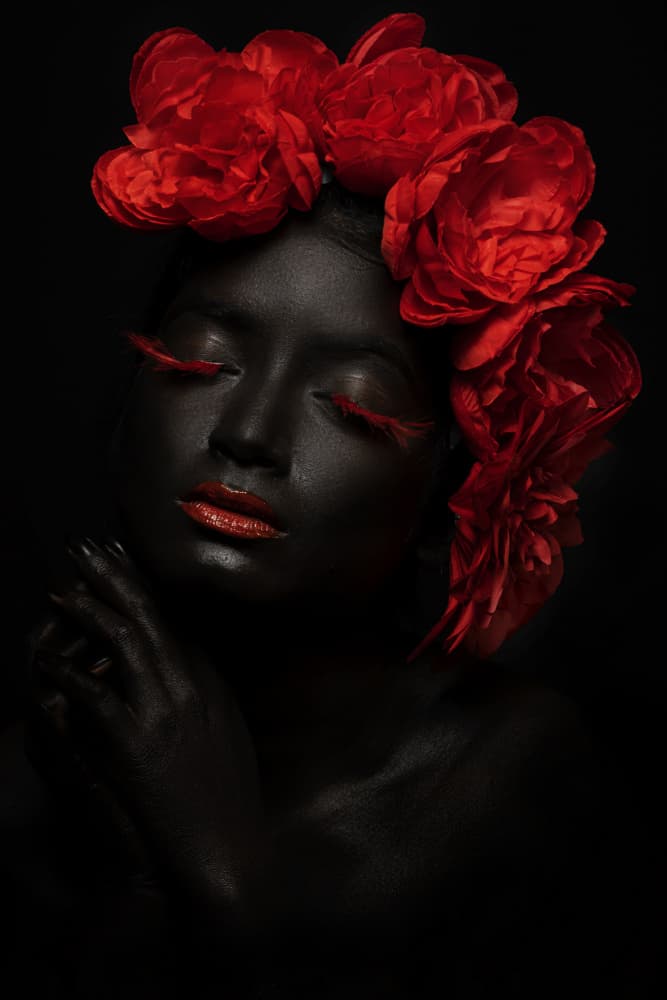 Dark Beauty Red Flowers by JAYATU CHANDRA DAS — canvas wall art