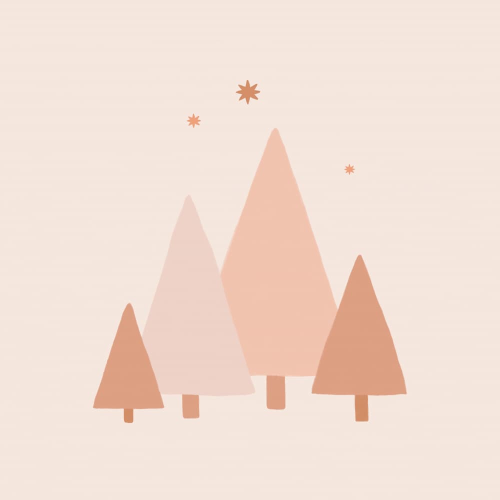 Minimal Trees & Stars by Orara Studio — canvas wall art