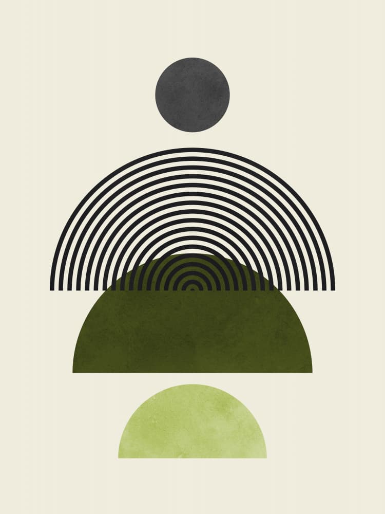 Modern Green Geometry by Vitor Costa — canvas wall art