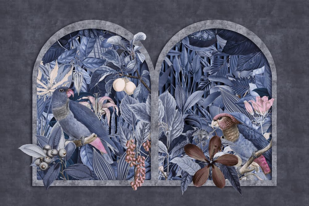 Blue Jungle Parrots by Andrea Haase — canvas wall art