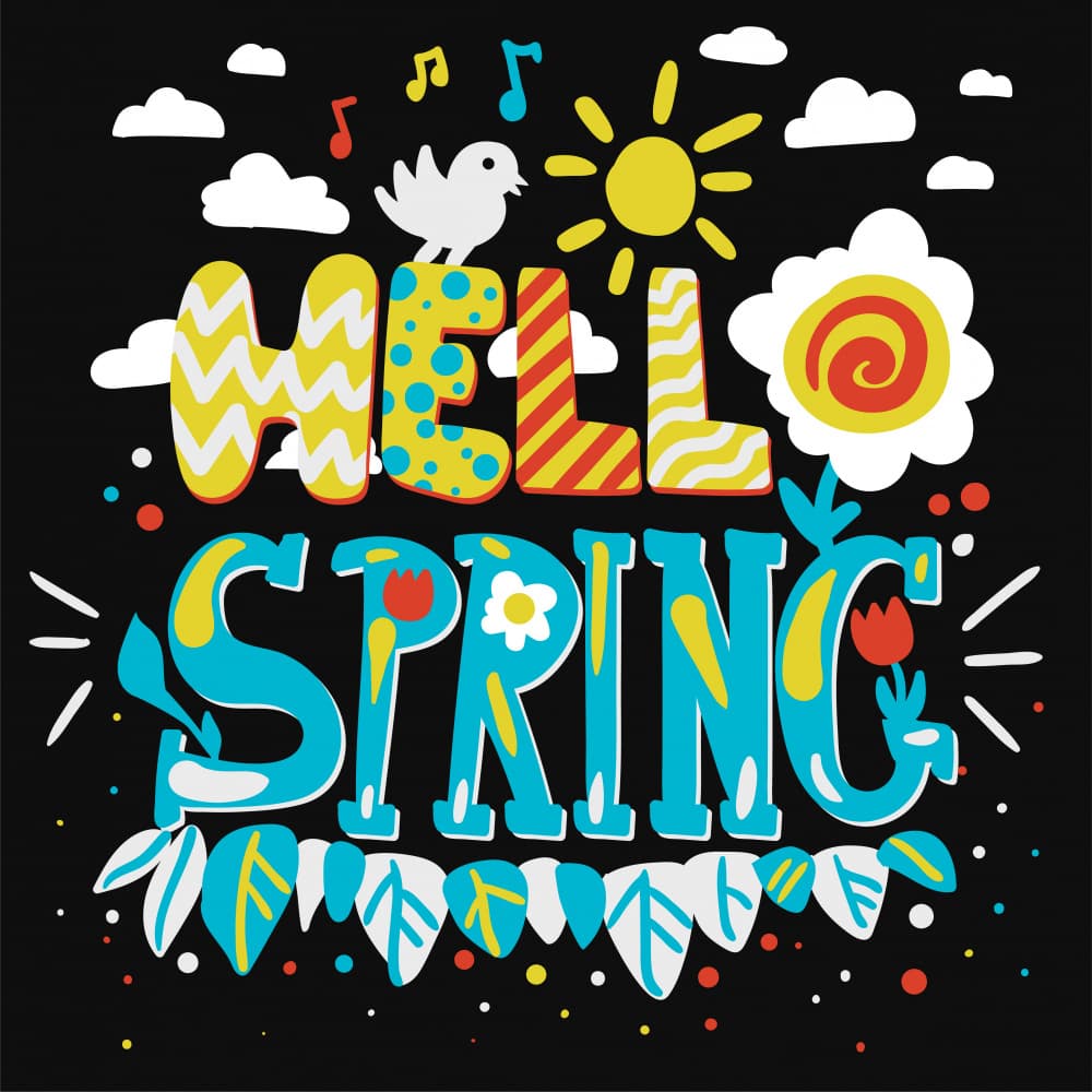 Vibrant Hello Spring by Marika Barsrsind — canvas wall art