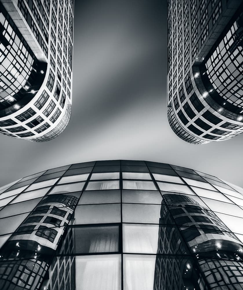 Modern Architectural Reflections by Tomasz Buczkowski ( Tomush ) — canvas wall art