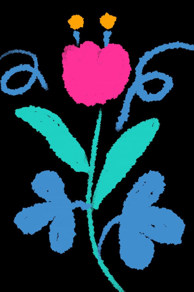 Playful Pink Flower by sucidraw — canvas wall art
