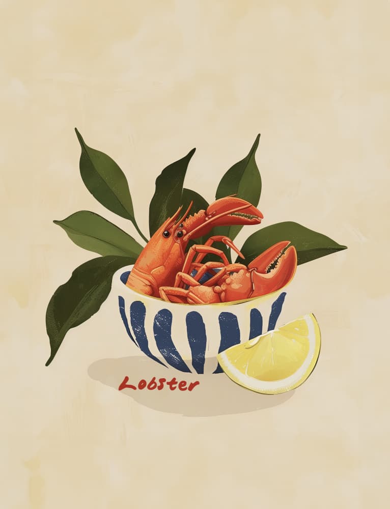 Lobster Delight by Emel Tunaboylu — canvas wall art