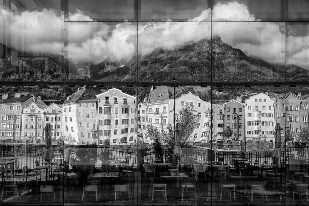 City Mountain Reflections by Peter Pfeiffer — canvas wall art