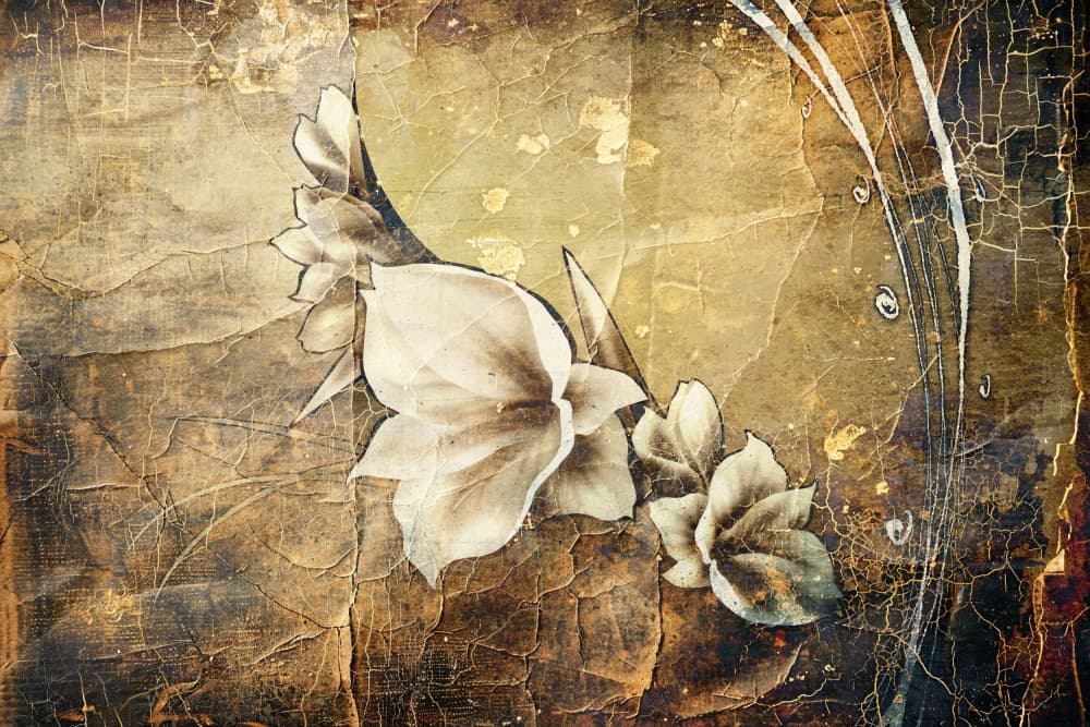 Vintage Gold Floral by Rafal Kulik — canvas wall art