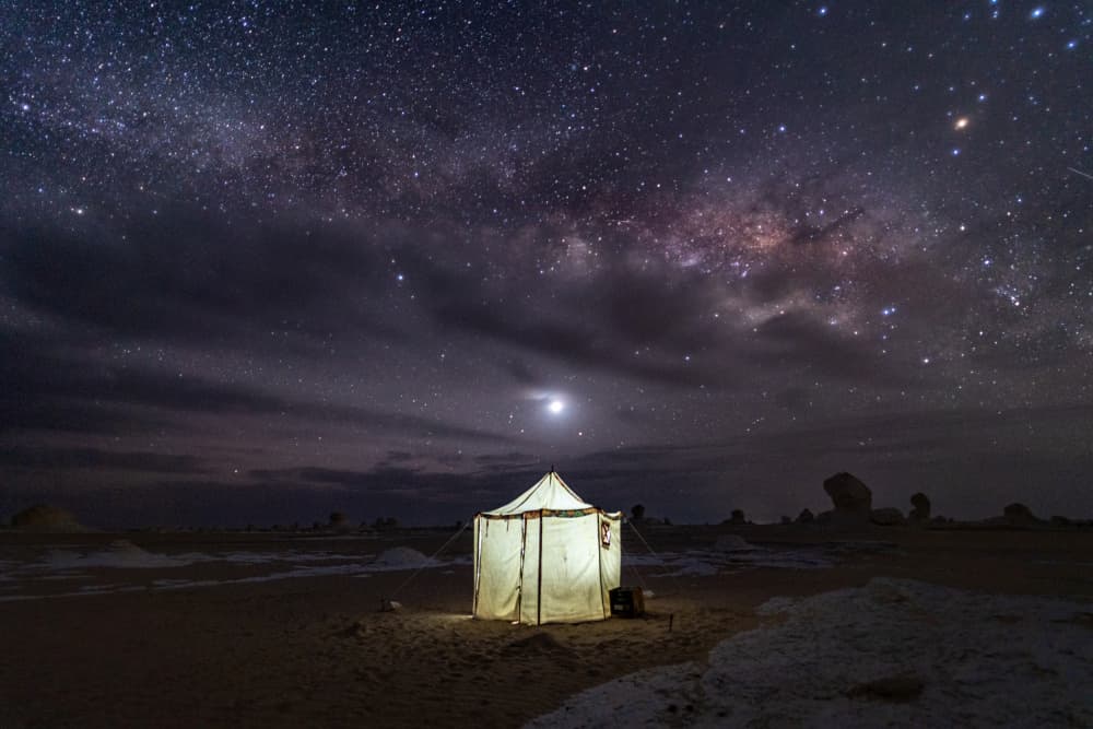 Starry Desert Tent by Nader El Assy — canvas wall art