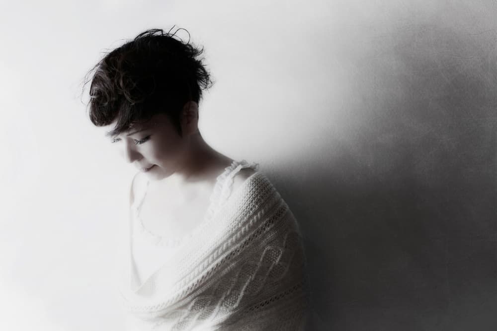 Thoughtful Woman in White by Keisuke Ikeda @ blackcoffee — canvas wall art