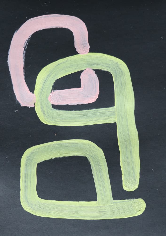 Pink and Green Intertwine by Santhosh ch — canvas wall art