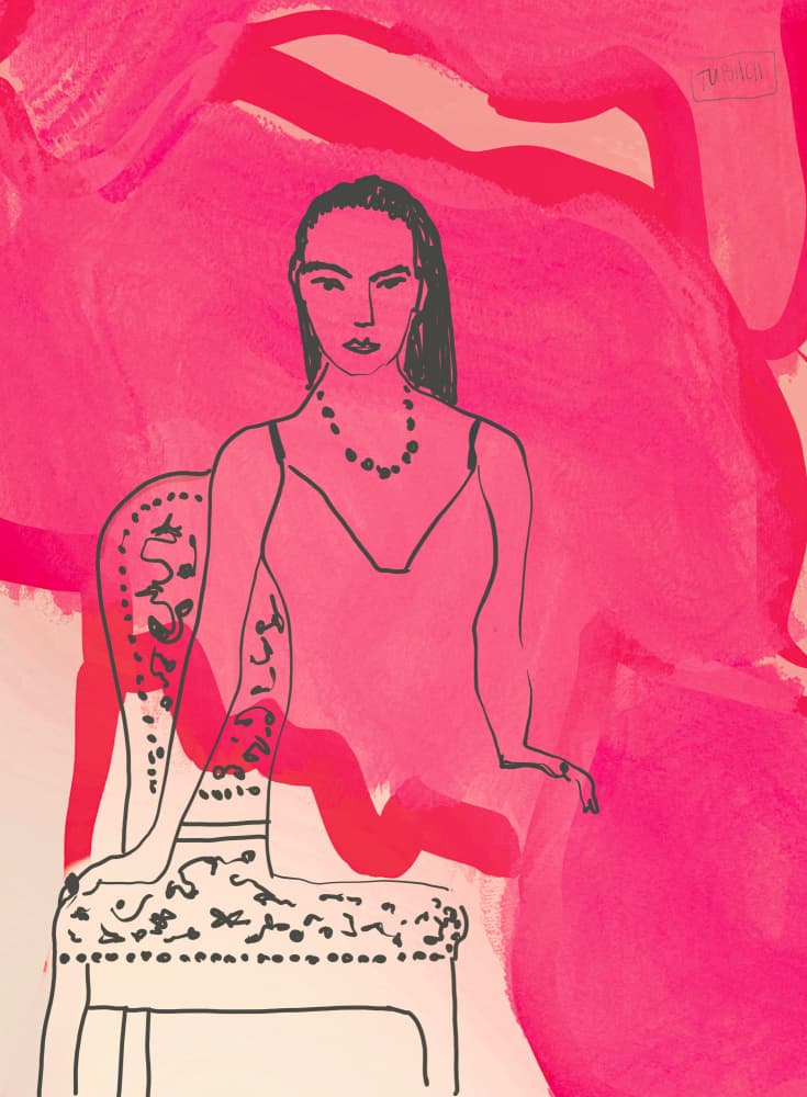 Confident Woman in Pink by Beate Tubach — canvas wall art