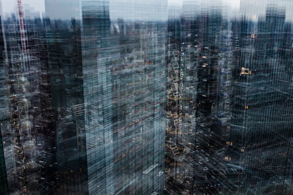 Urban Reflections Abstract City by Sasaki Makoto — canvas wall art