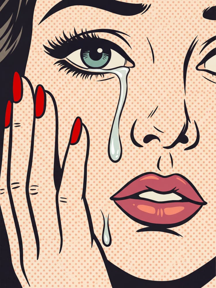 Retro Crying Woman