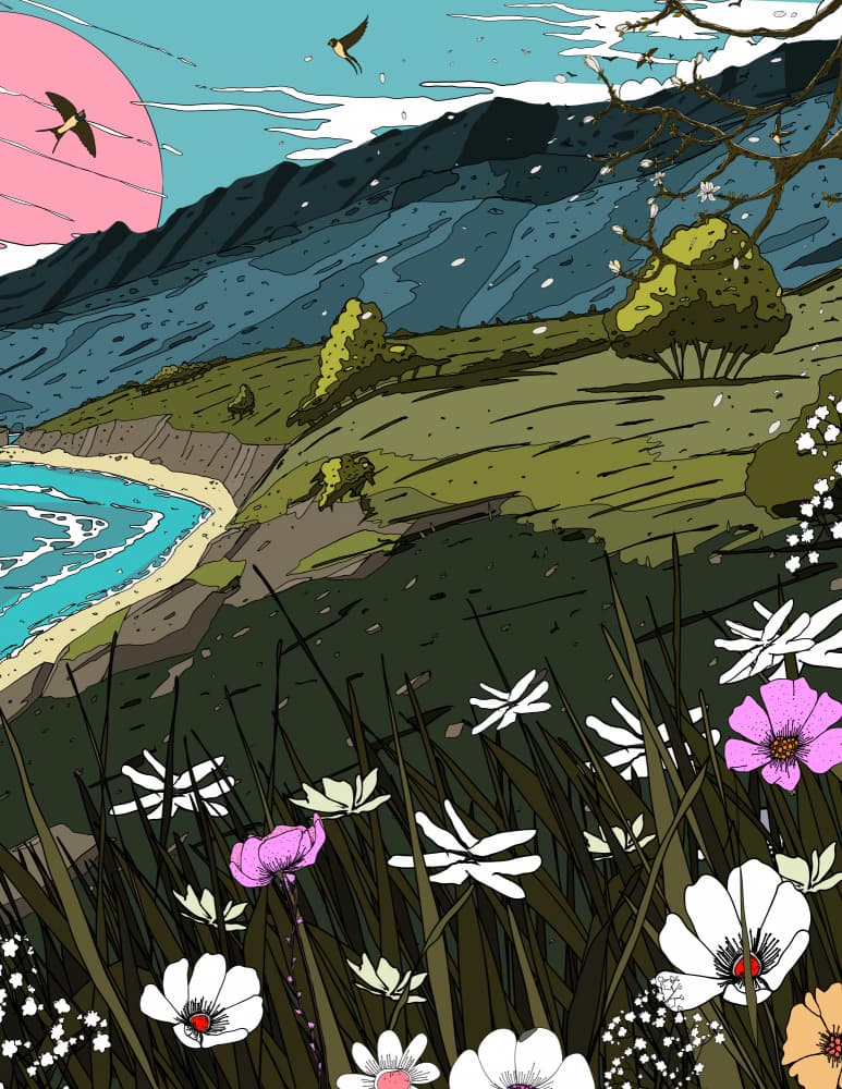 Vibrant Coastal Spring by Nicholas — canvas wall art