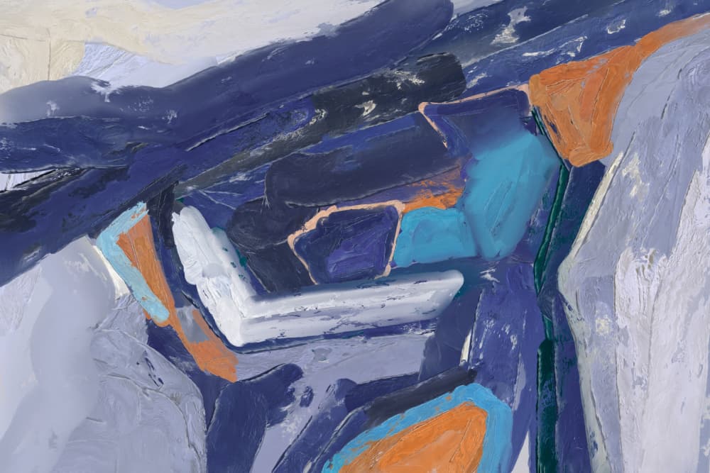 Blue Orange Abstract by Josie George — canvas wall art