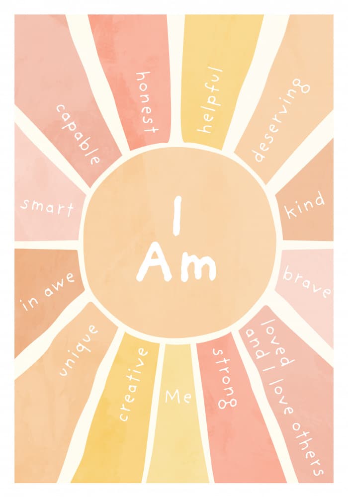 Positive Affirmations Sunburst by Sarah Manovski — canvas wall art