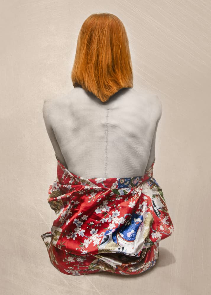 Red Hair Kimono Back by Joanna Ras — canvas wall art