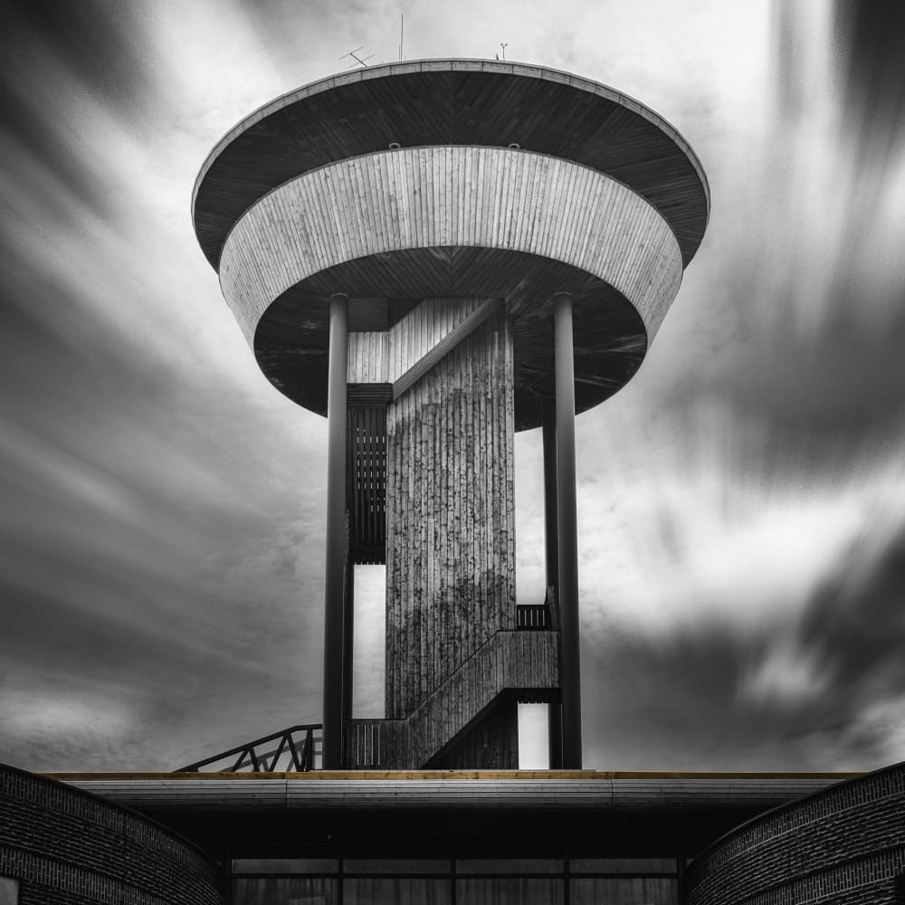 Brutalist Observation Tower by Rolf Lampert — canvas wall art