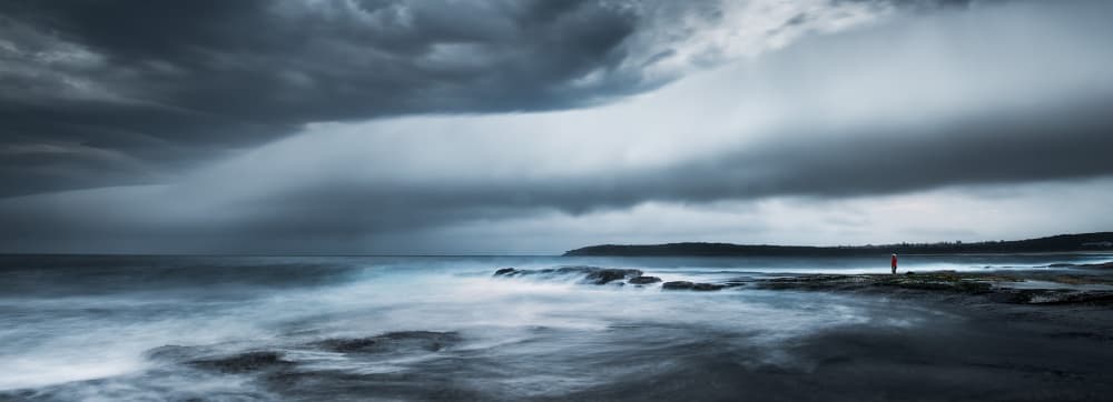 Moody Ocean Solitude by Joshua Zhang — canvas wall art