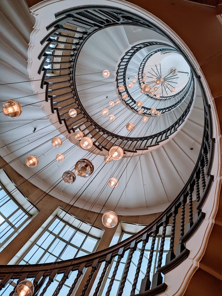 Elegant Spiral Staircase by Elizabeth Allen — canvas wall art