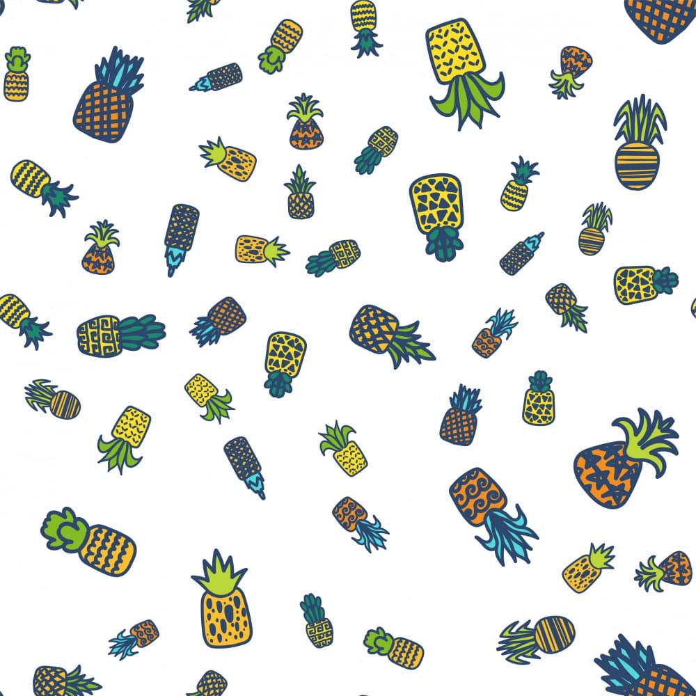 Colorful Tropical Pineapples by Marika Barsrsind — canvas wall art