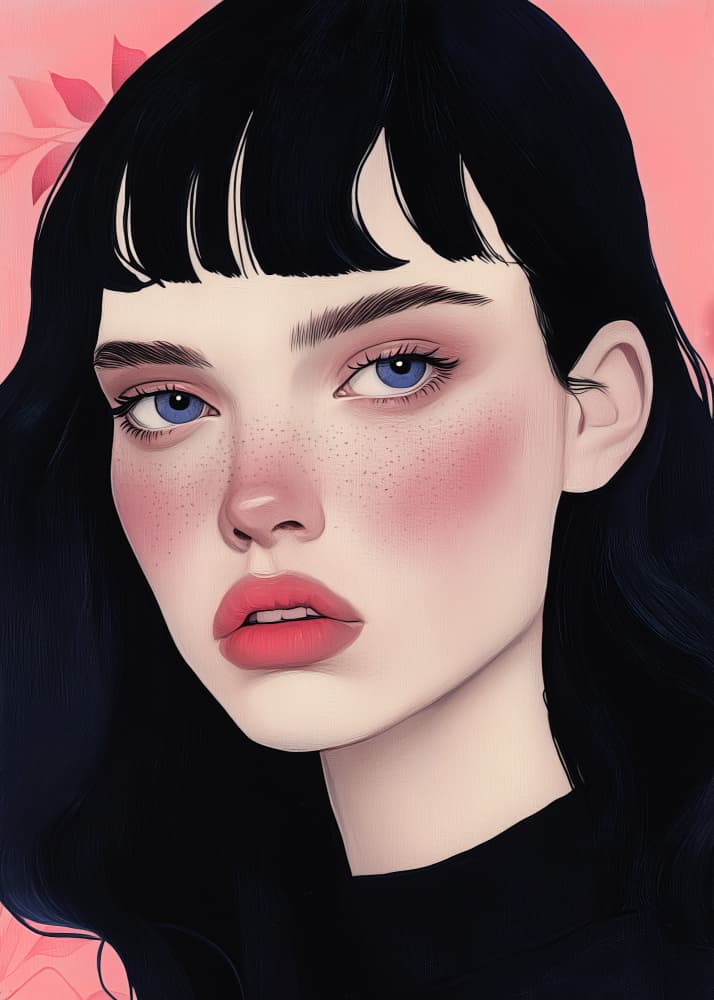 Dreamy Girl Portrait by Justyna Jaszke — canvas wall art
