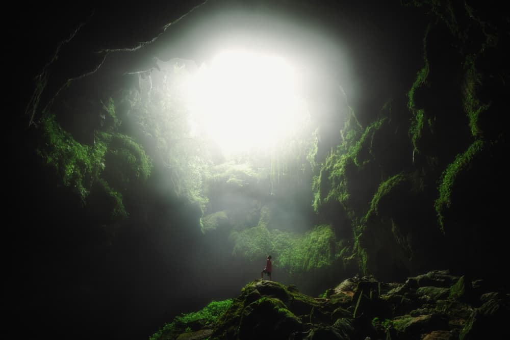 Exploring The Light Cave by Wu Zhao — canvas wall art