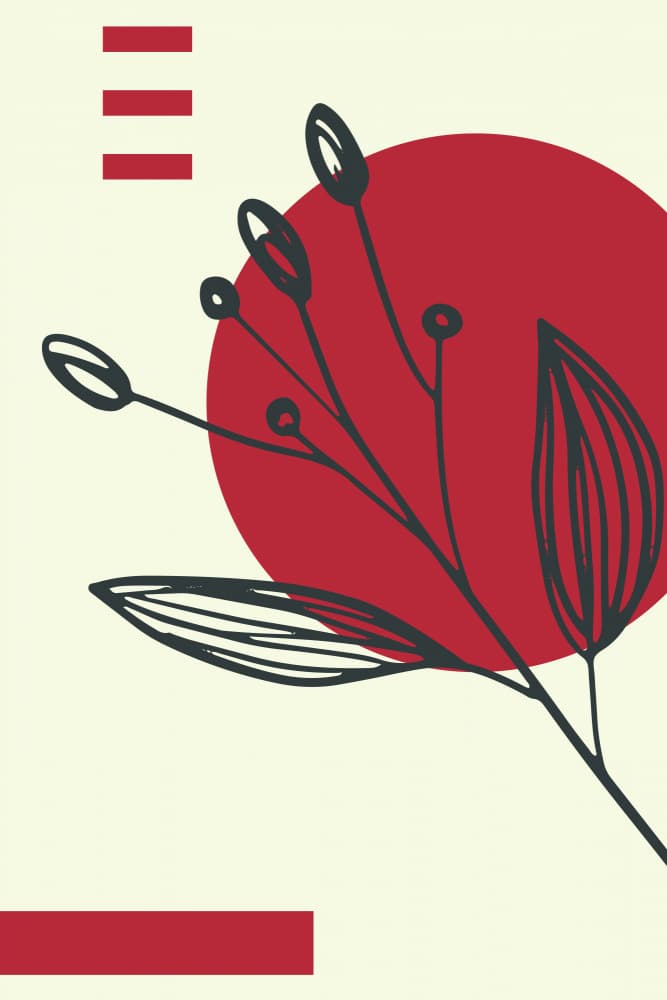Red Sun Botanical by jay stanley — canvas wall art
