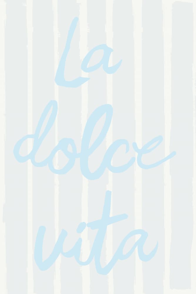 La Dolce Vita Striped Calligraphy by casa cartissi — canvas wall art