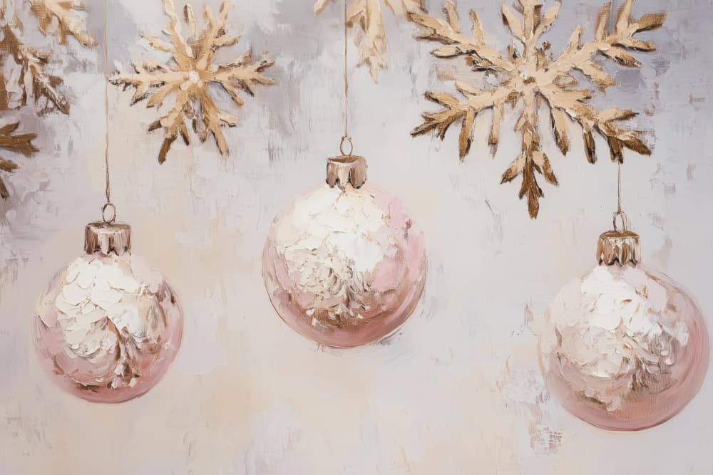 Pink Christmas Elegance by Melloi Art Prints — canvas wall art