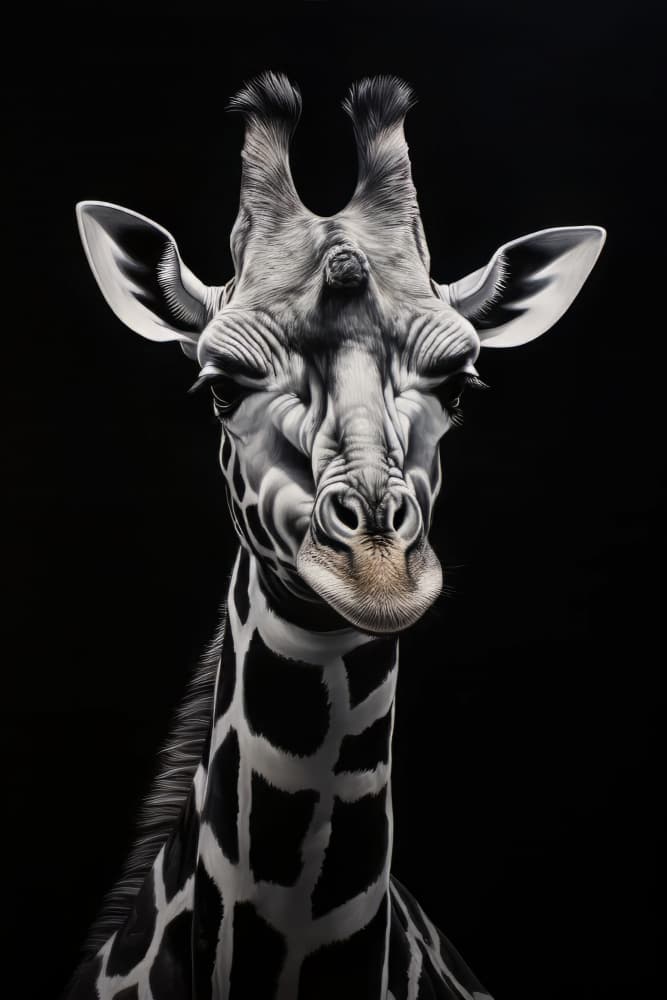 Majestic Giraffe Portrait by Bilge Paksoylu — canvas wall art