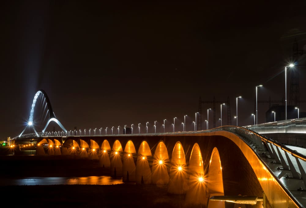 Dramatic Night Bridge by Greetje van Son — canvas wall art