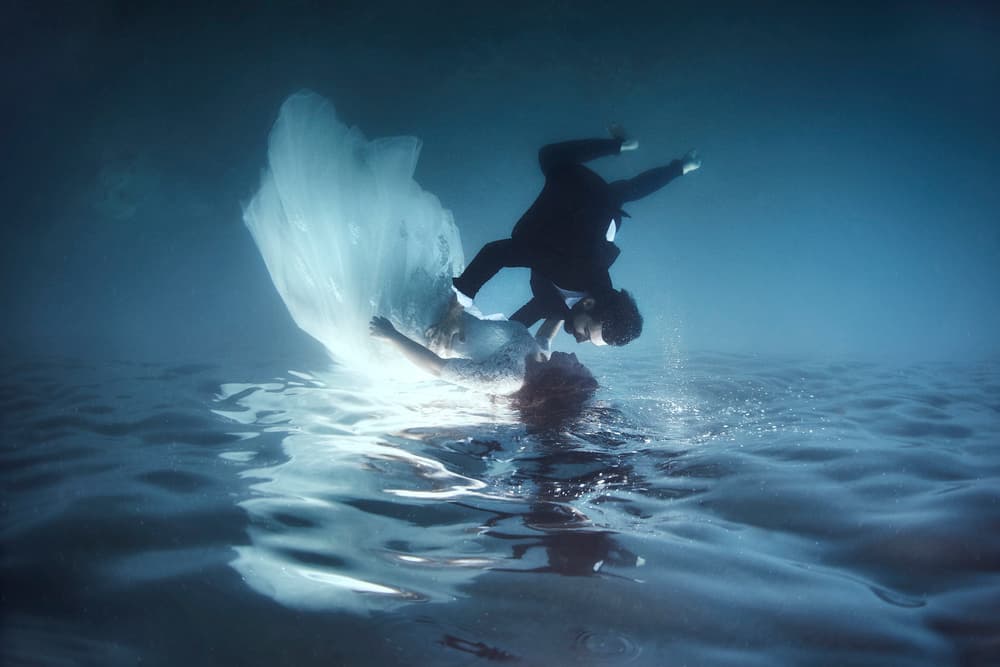 Romantic Underwater Dance by Davide Lopresti — canvas wall art