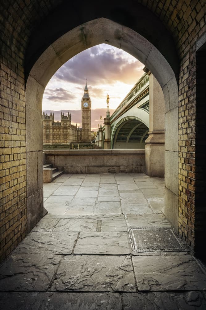 Big Ben Arch Sunset by Nader El Assy — canvas wall art