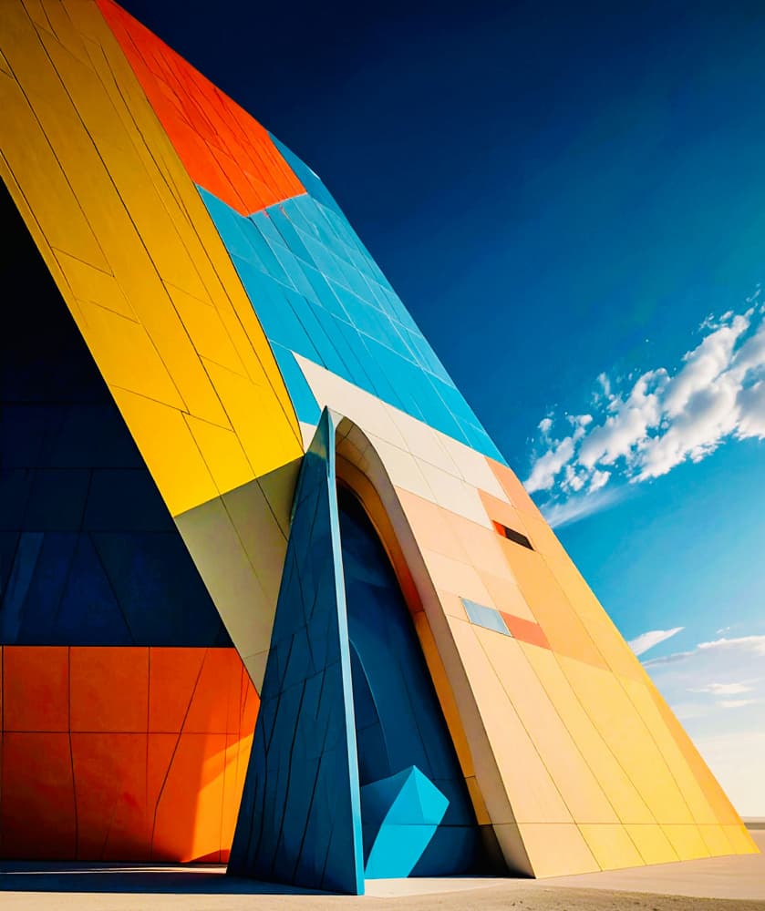 Colorful Geometric Architecture by Arnon Orbach — canvas wall art