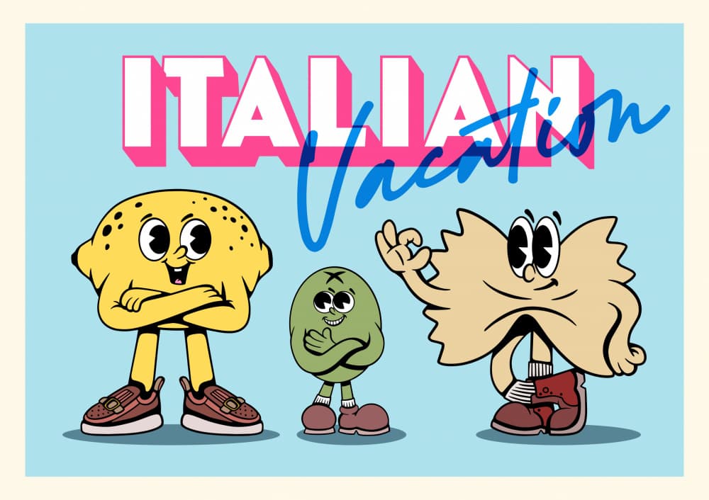 Italian Vacation Fun by Alina Shulhouskaya — canvas wall art