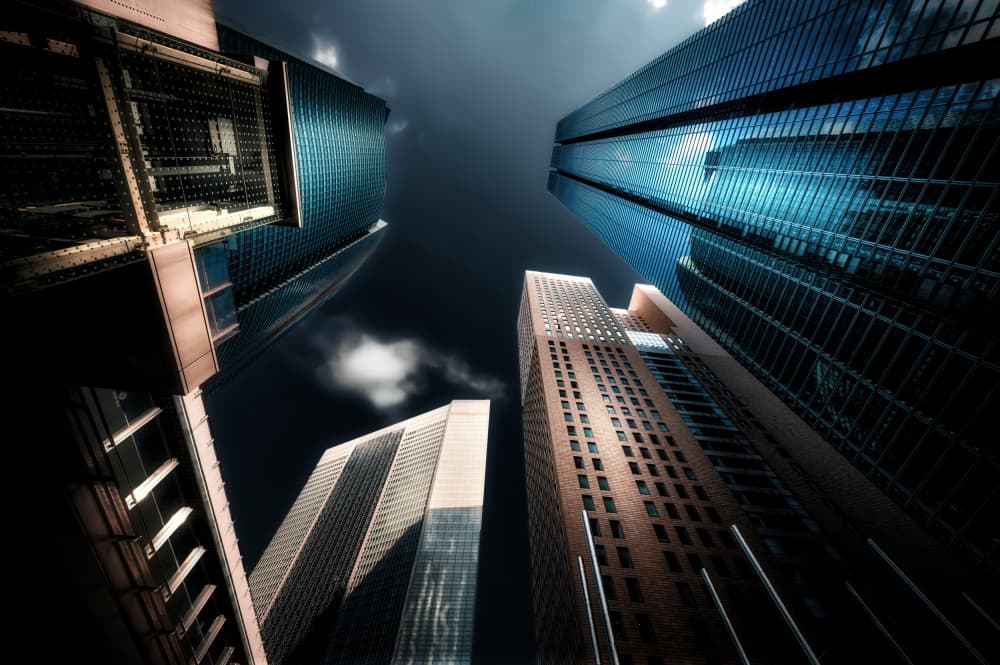 Towering City Drama by Daiki Suzuki — canvas wall art