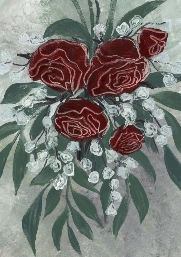 Romantic Red Roses by Rosana Laiz Blursbyai — canvas wall art
