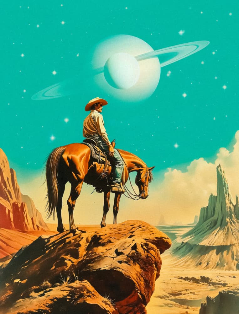 A Western Astronaut by Taudalpoi — canvas wall art
