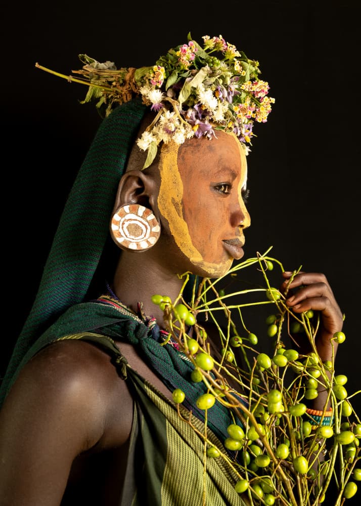 Adorned Woman Floral Crown by Tori E Bohn — canvas wall art